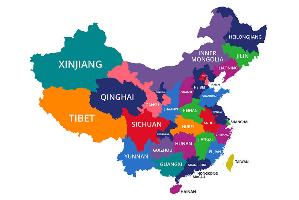 CTS China SIP trunk coverage map showing major cities across China including Shanghai, Beijing, Guangzhou, Shenzhen and 30+ cities nationwide