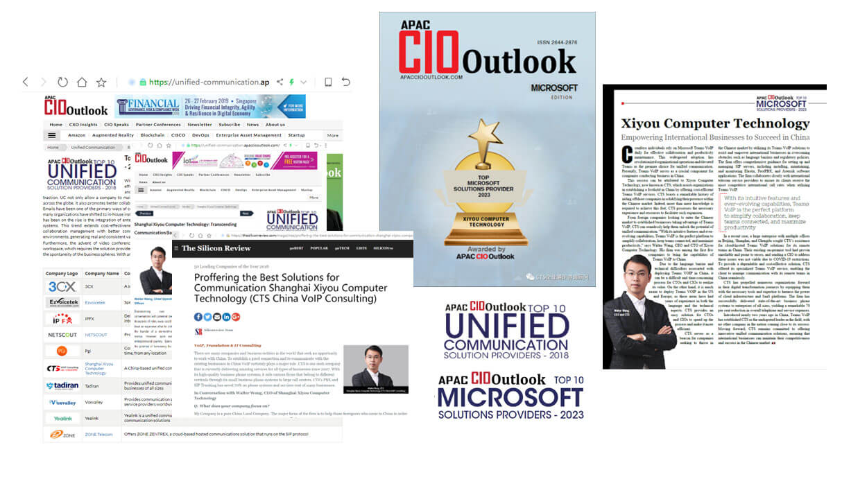 CTS Xiyou Computer Technology awarded Top 10 Microsoft Solution Provider 2023 by APAC CIO Outlook